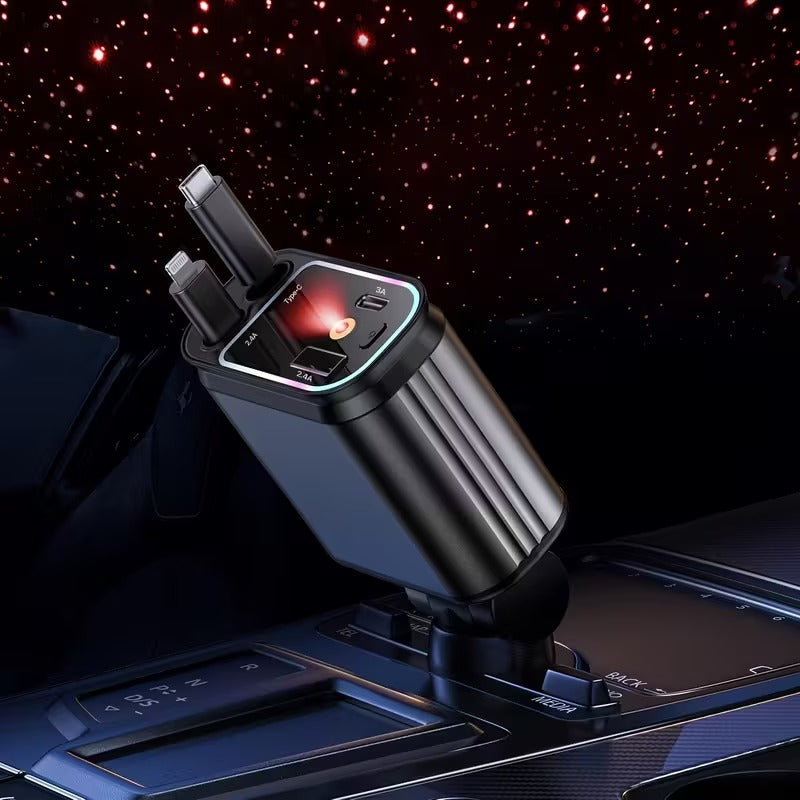 Chargeur de voiture avec câble rétractable!