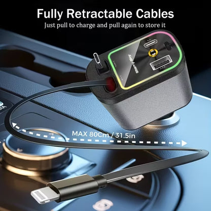 Chargeur de voiture avec câble rétractable!
